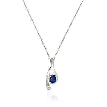 Colgante "Lana" Diamantes 0,02Ct/5 + Zafiro 0,57Ct/1