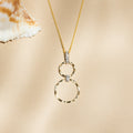 Colgante de Diamantes "Círculos de Oro" 0.02/6 - Oro amarillo