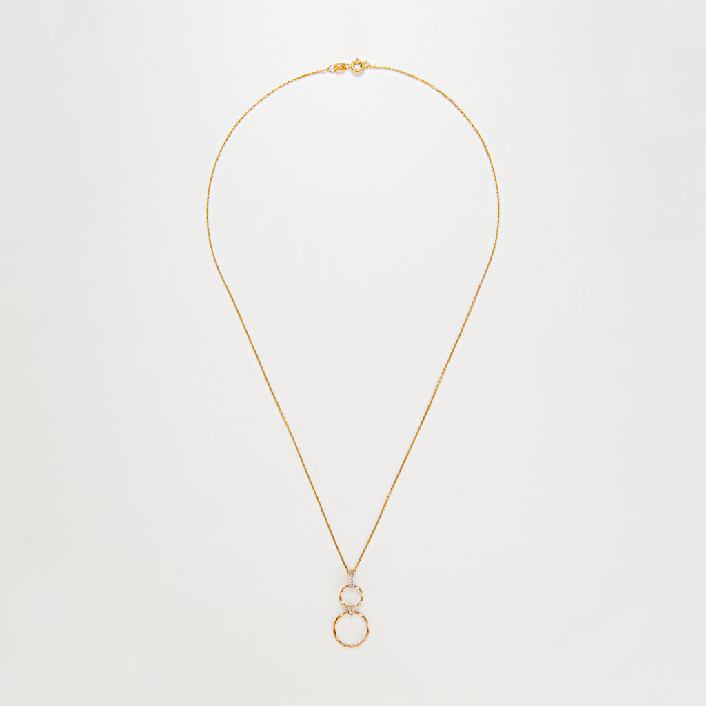 Colgante de Diamantes "Círculos de Oro" 0.02/6 - Oro amarillo