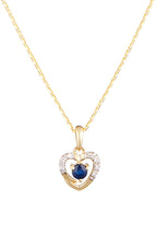 Pendentif "Heart" Diamants 0,02Ct/7 Et Saphir 0,16Ct/1