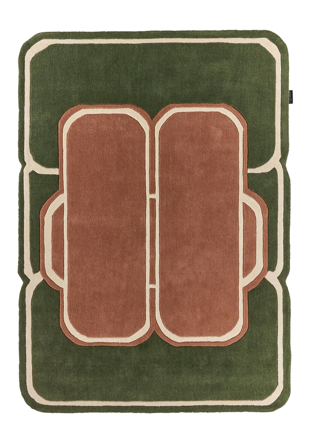 White Cedar – Green and brown wool rug White Cedar