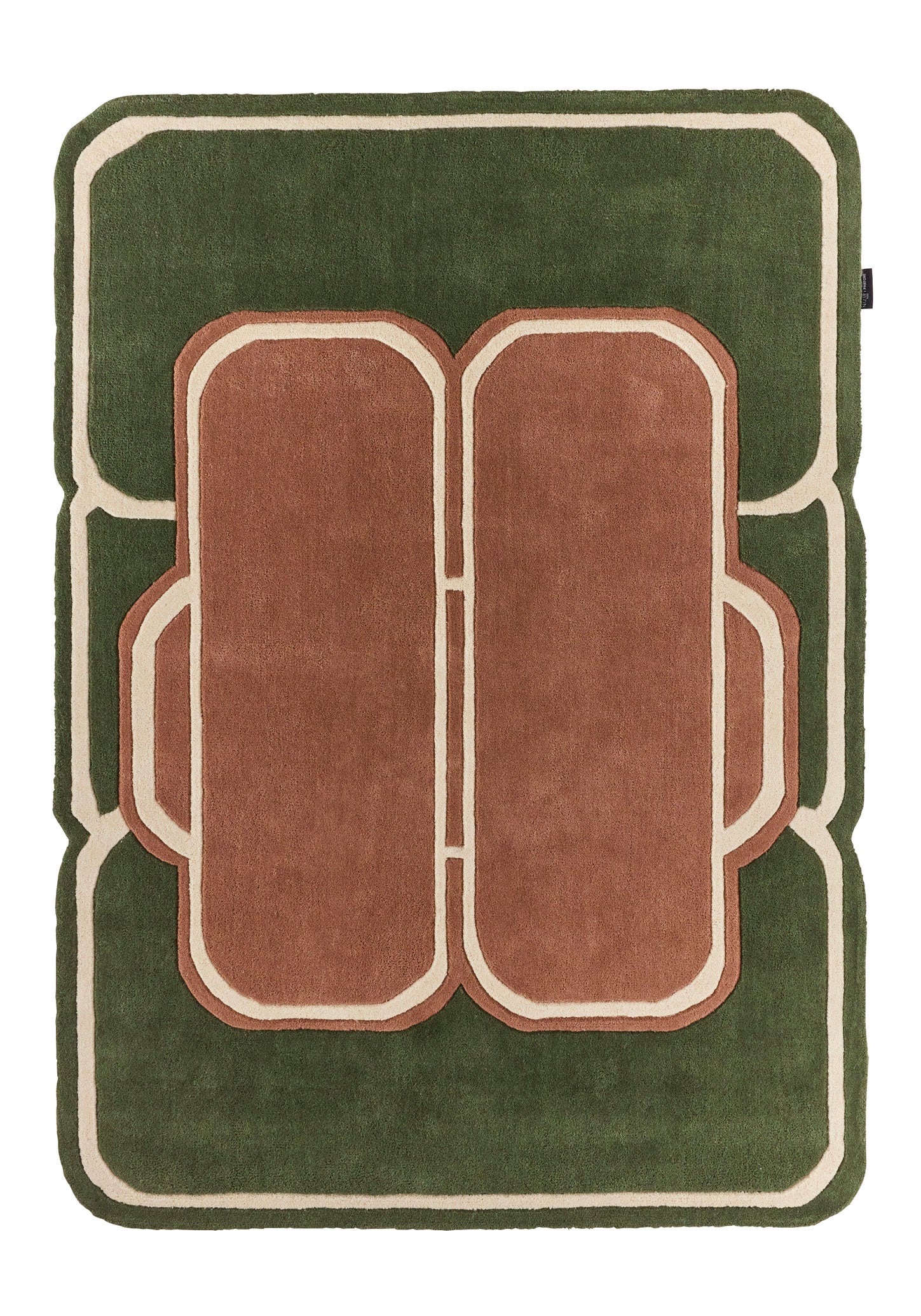 White Cedar – Green and brown wool rug White Cedar