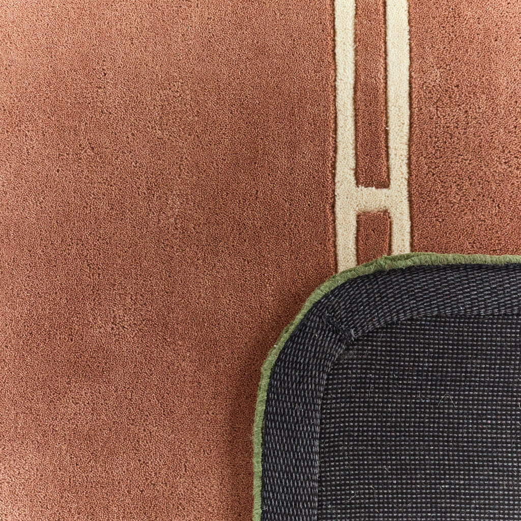 White Cedar – Green and brown wool rug White Cedar