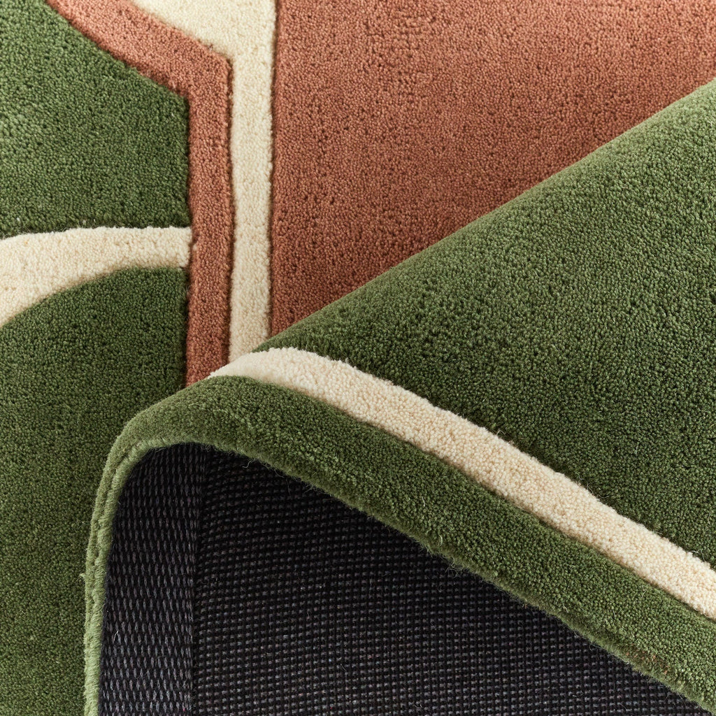White Cedar – Green and brown wool rug White Cedar
