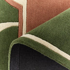 White Cedar – Green and brown wool rug White Cedar