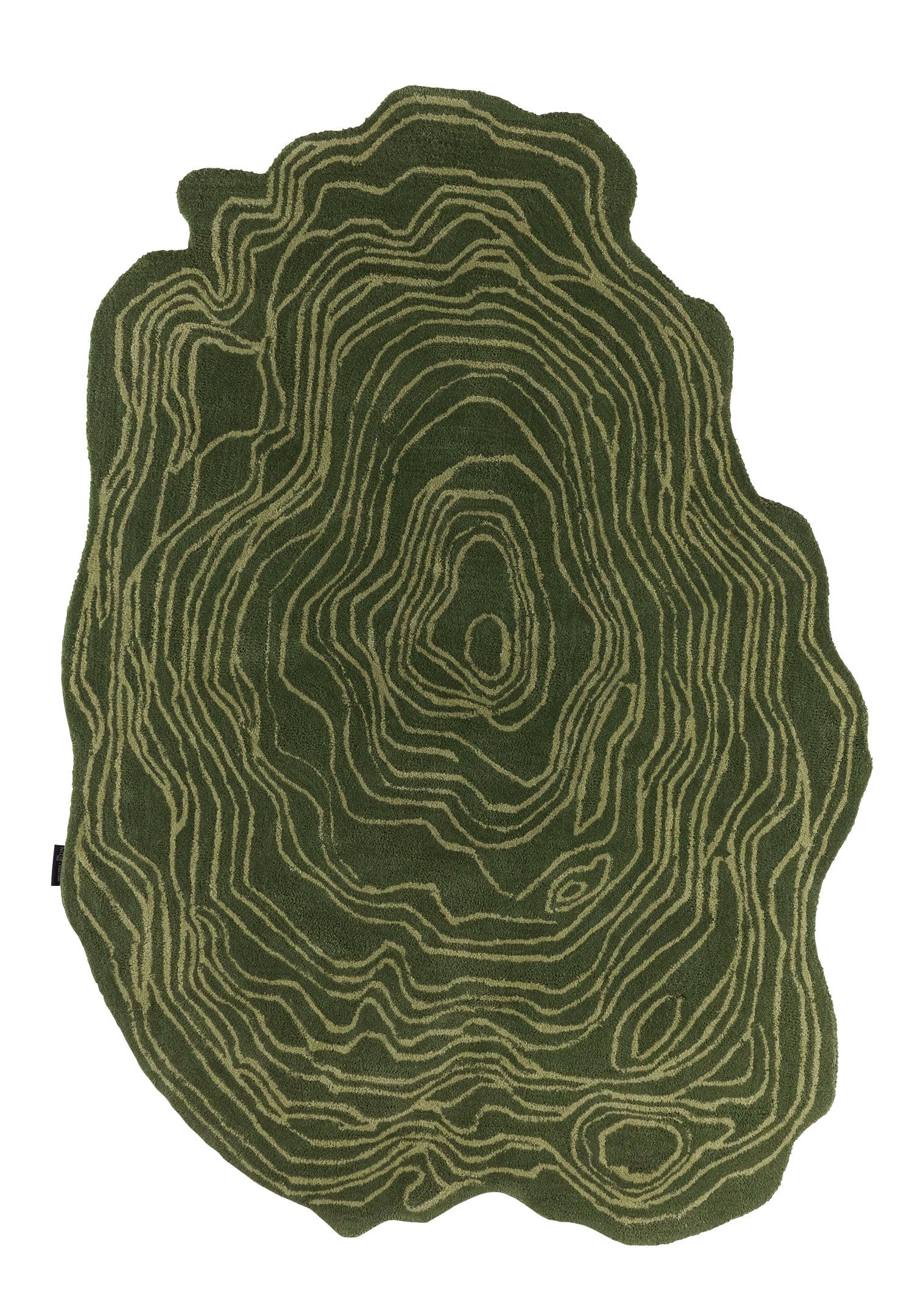 White Cedar – Organic Shaped Wool Rug – White Cedar Green