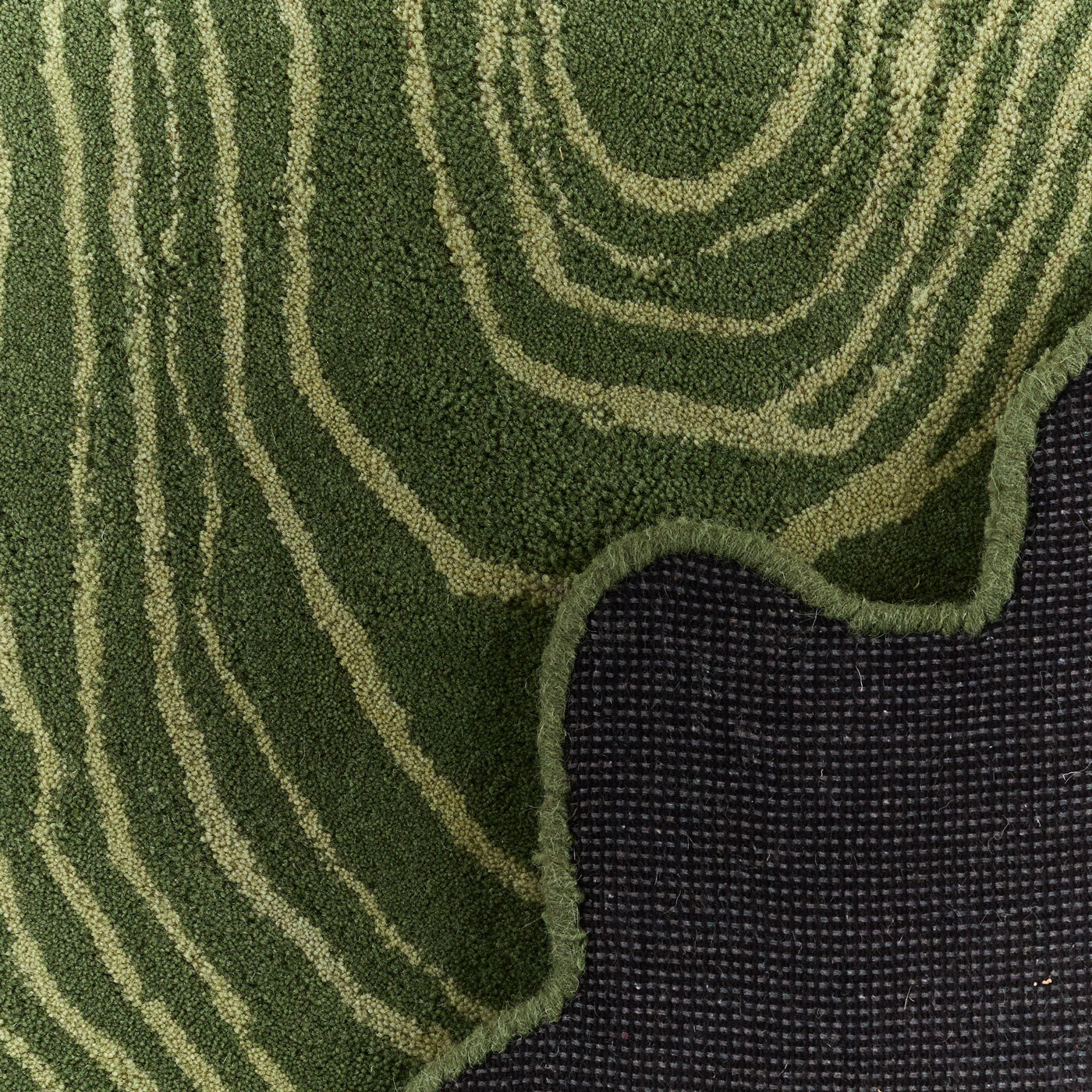 White Cedar – Organic Shaped Wool Rug – White Cedar Green