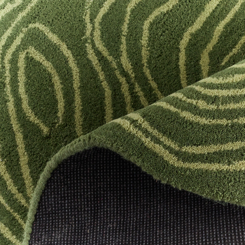 White Cedar – Organic Shaped Wool Rug – White Cedar Green