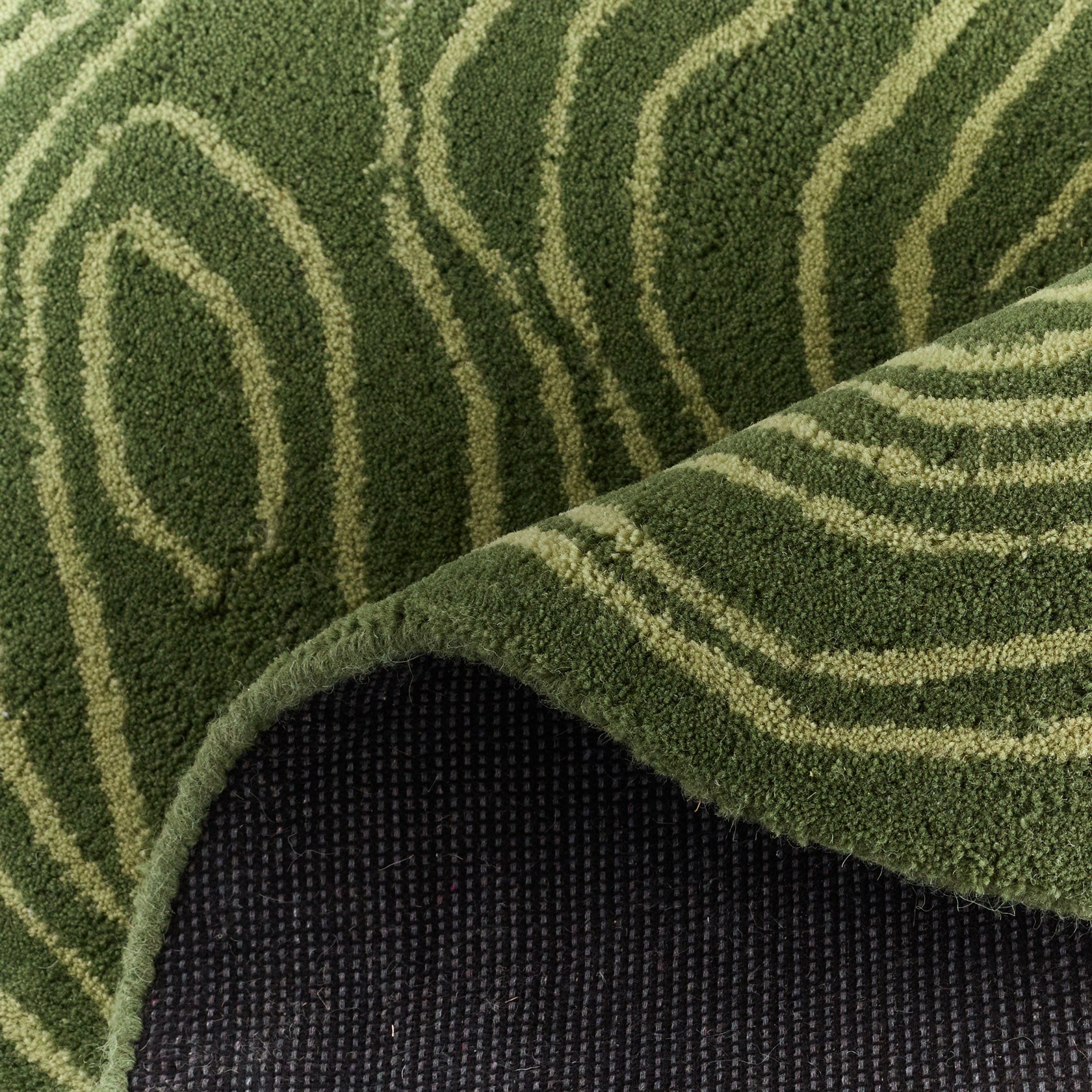 White Cedar – Organic Shaped Wool Rug – White Cedar Green