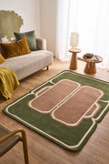 White Cedar – Green and brown wool rug White Cedar