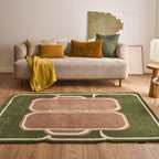 White Cedar – Green and brown wool rug White Cedar