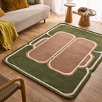 White Cedar – Green and brown wool rug White Cedar