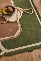 White Cedar – Green and brown wool rug White Cedar