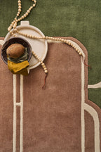 White Cedar – Green and brown wool rug White Cedar
