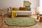 White Cedar – Organic Shaped Wool Rug – White Cedar Green