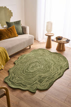 White Cedar – Organic Shaped Wool Rug – White Cedar Green
