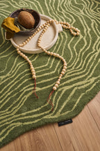 White Cedar – Organic Shaped Wool Rug – White Cedar Green