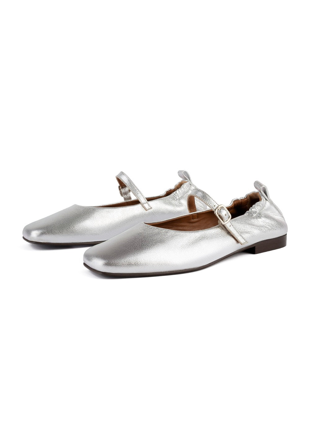 Baleriny Luxe Strides – Srebrne