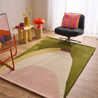 Sucreful Cloud – Sucreful Cloud Multicolored Green and Pink Wool Rug