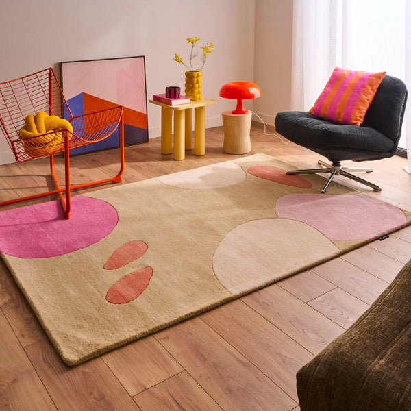 Nube dulce – Alfombra de lana multicolor con motivos geométricos Nube dulce