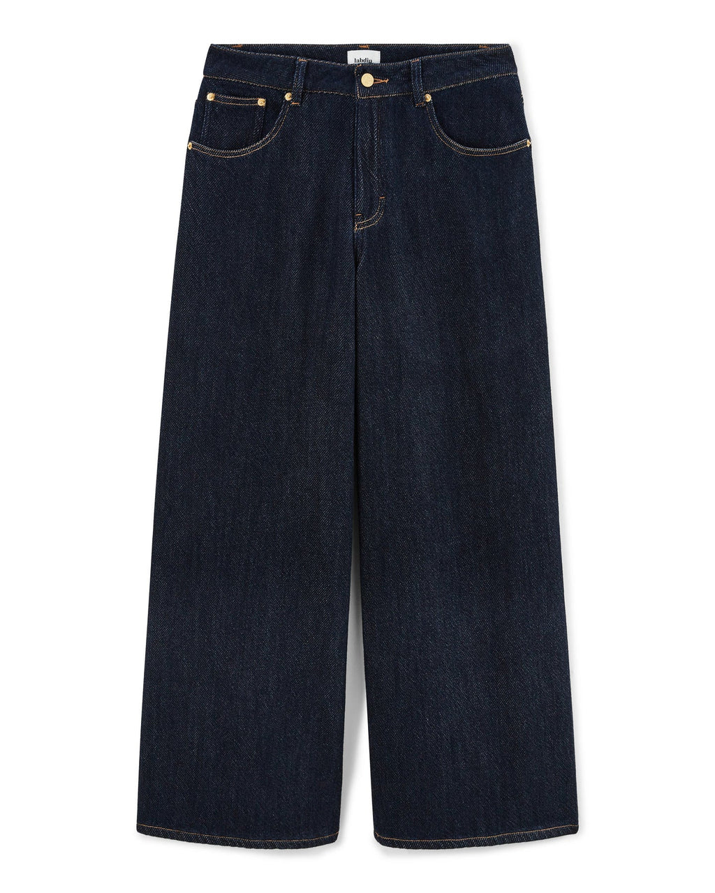 Vaqueros anchos confeccionados en denim azul oscuro 100% algodón y corte recto entallado, diseñados para adaptarse perfectamente a todas las morfologías femeninas.