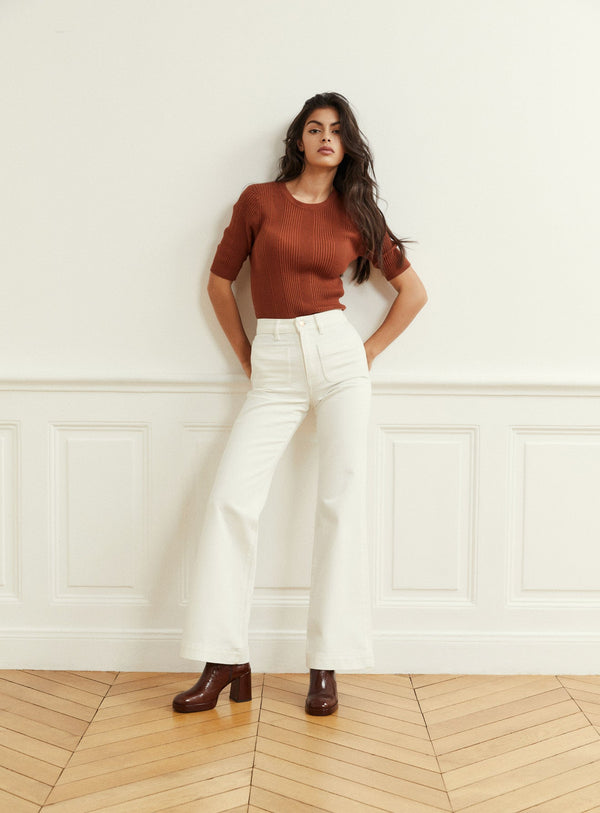 PETRA WHITE EVASE JEANS PETITE MENDIGOTE
