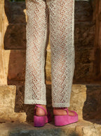 PETUNIA WHITE CROCHET TROUSERS PETITE MENDIGOTE