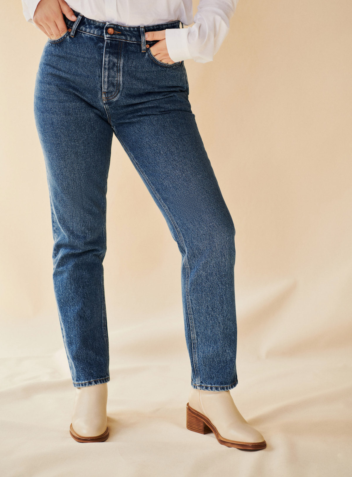 PHOEBE BLUE STRAIGHT JEANS PETITE MENDIGOTE