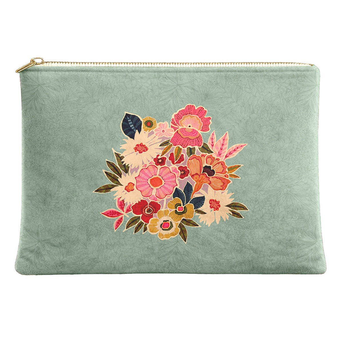 Kimiko - Pochette - Velours 19X28 Cm - Celadon