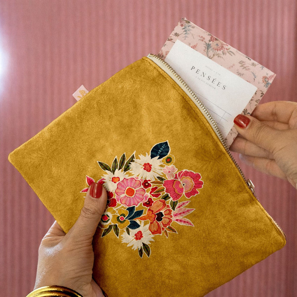 Kimiko - Pochette - Velours 19X28 Cm - Ocre
