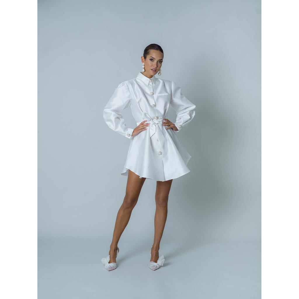 Vestido de popelina - Blanco