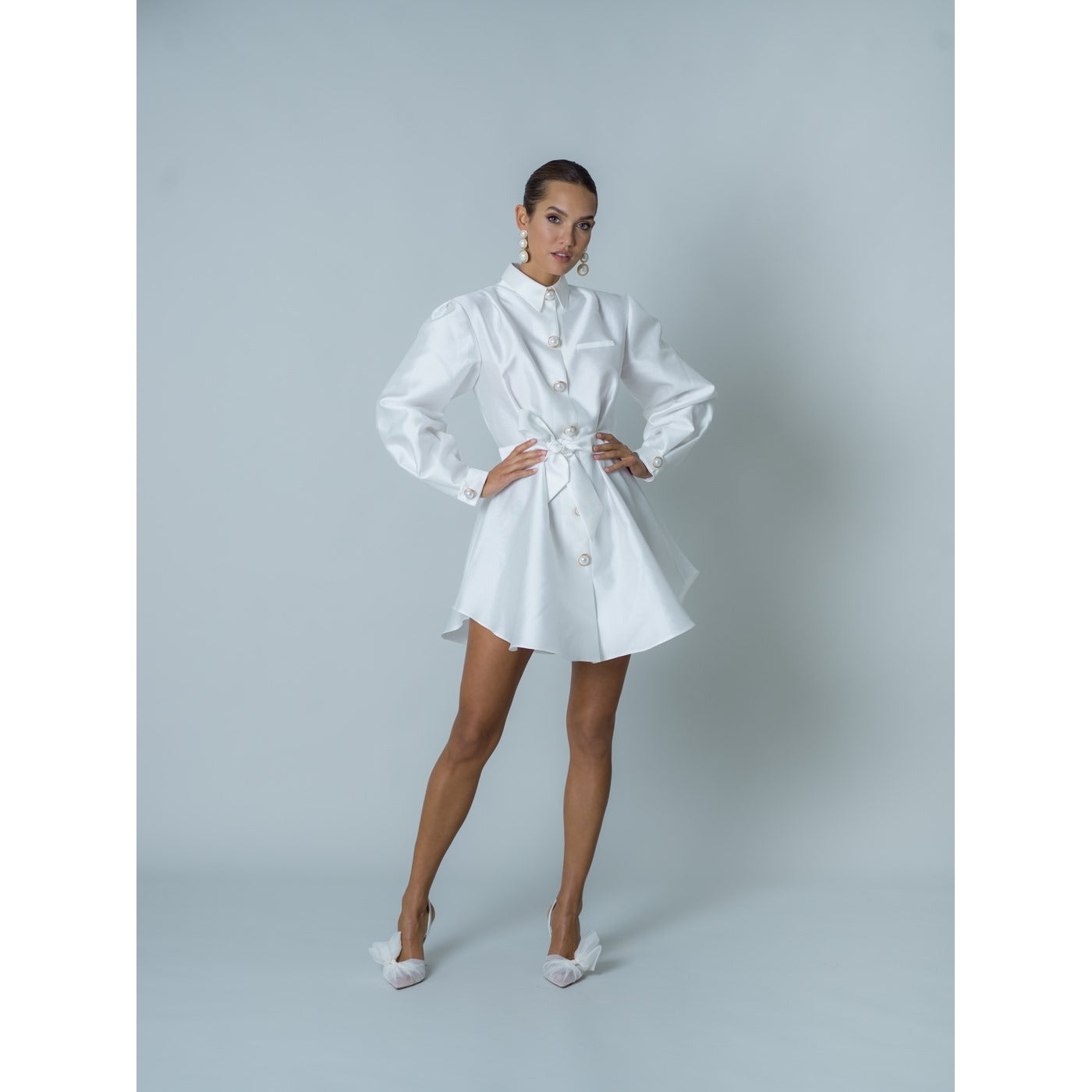 Vestido de popelina - Blanco