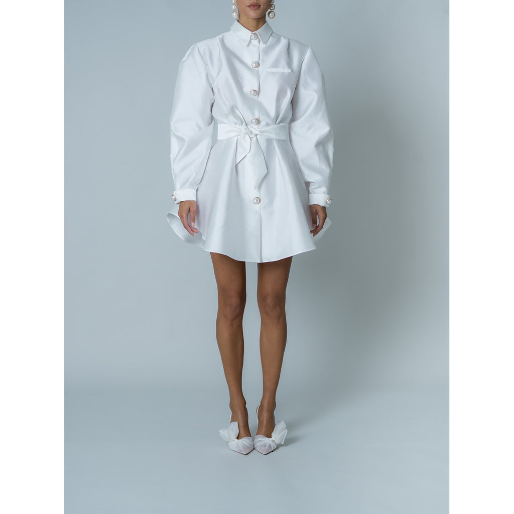 Vestido de popelina - Blanco