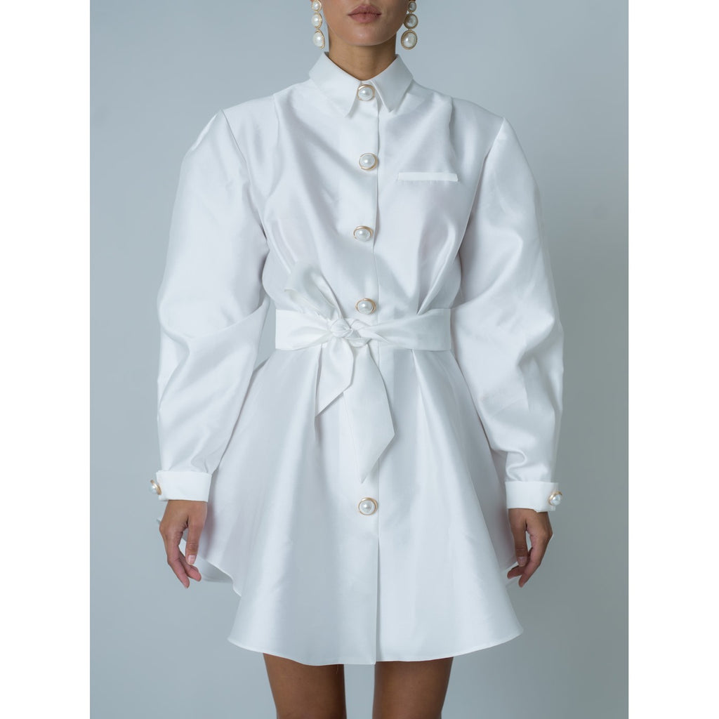 Vestido de popelina - Blanco