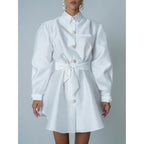 Vestido de popelina - Blanco