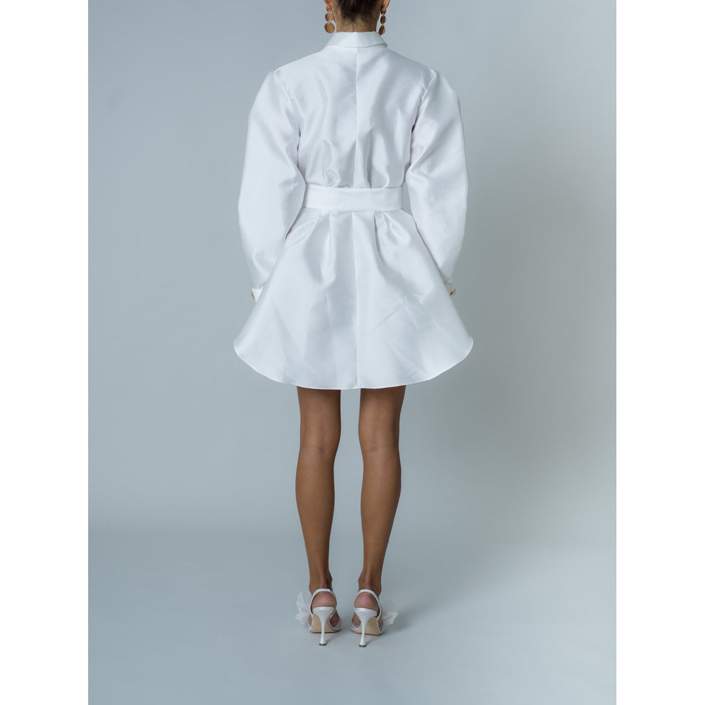 Vestido de popelina - Blanco