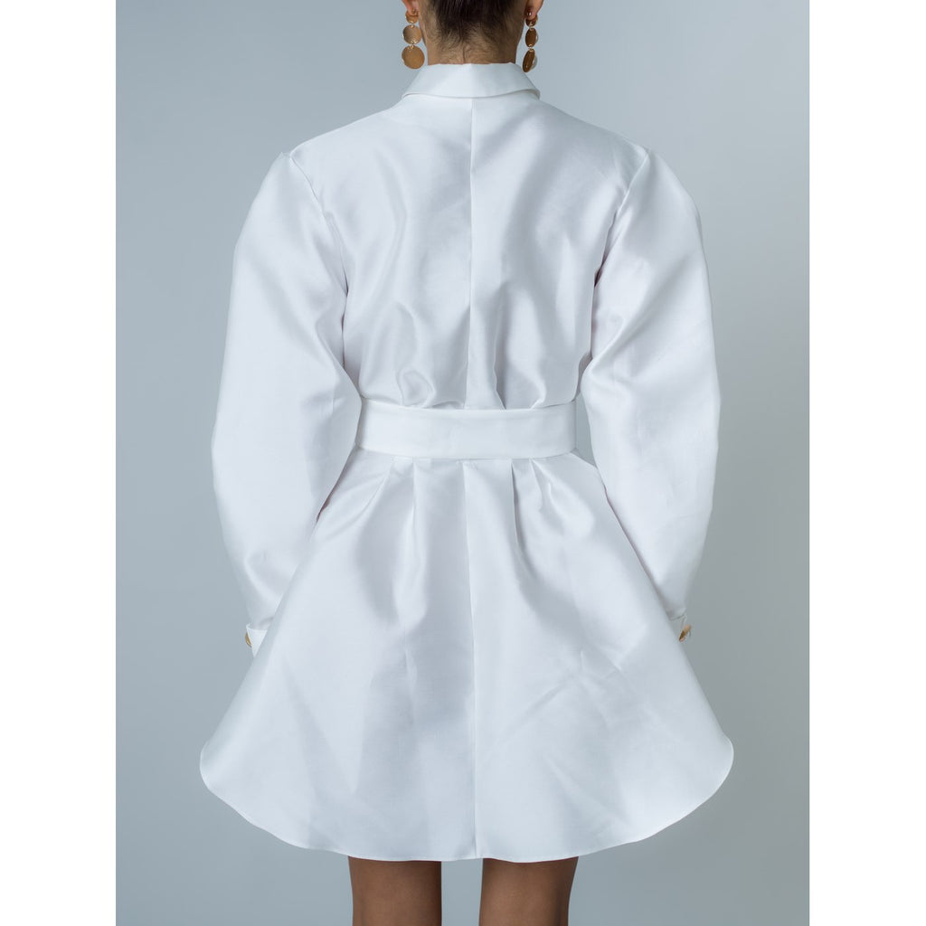 Vestido de popelina - Blanco