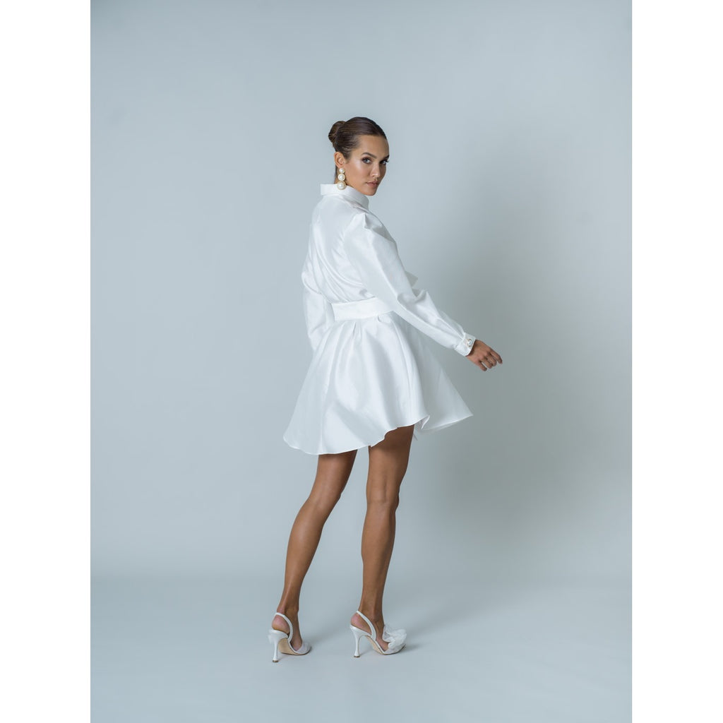 Vestido de popelina - Blanco