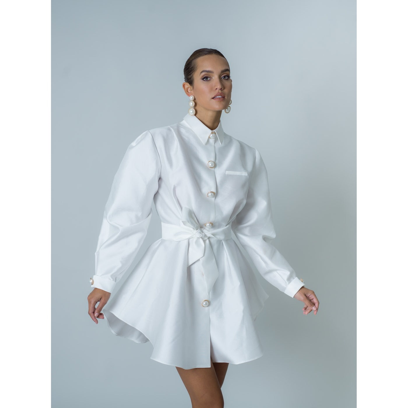 Vestido de popelina - Blanco