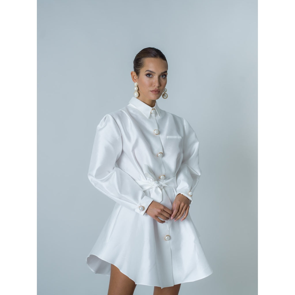 Vestido de popelina - Blanco