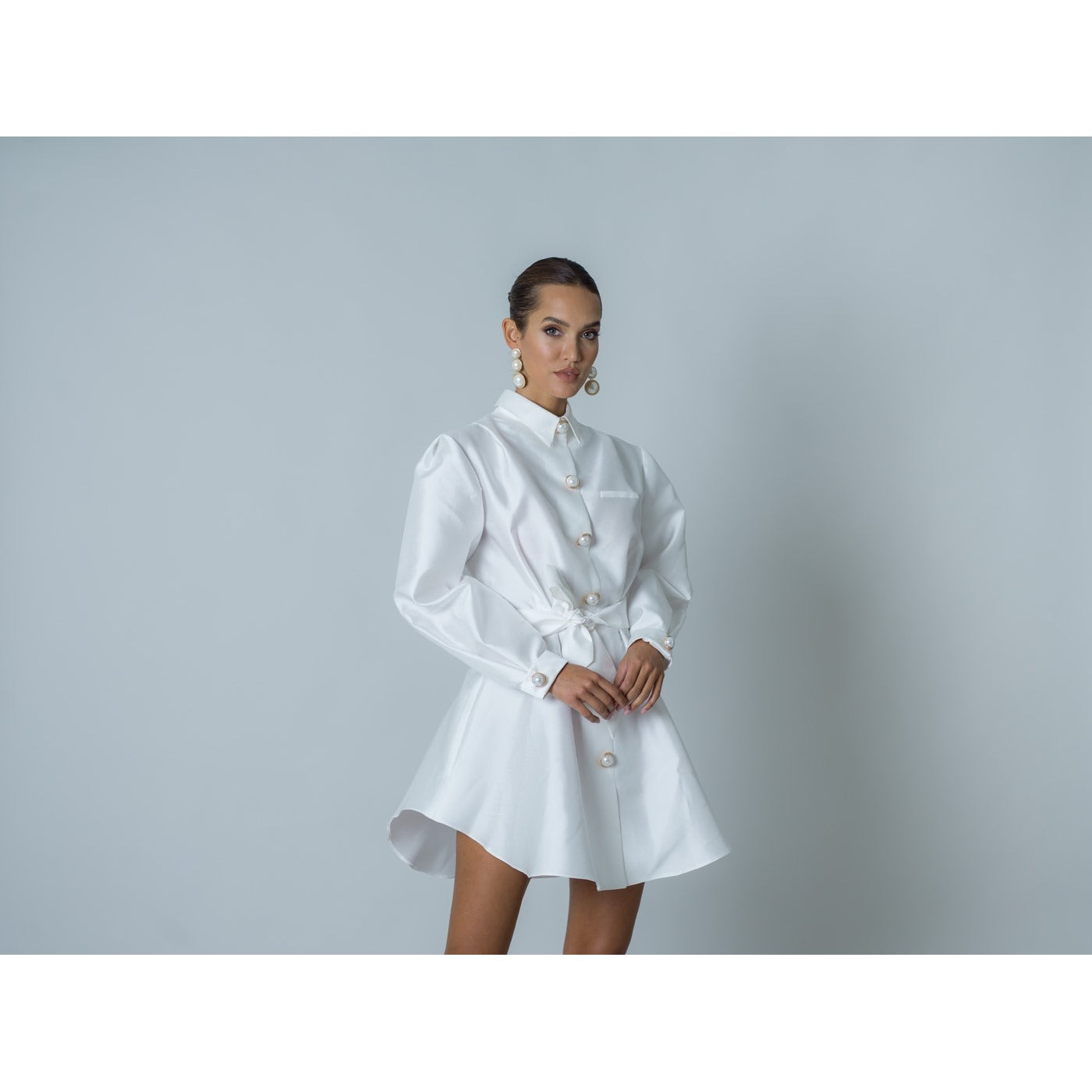 Vestido de popelina - Blanco