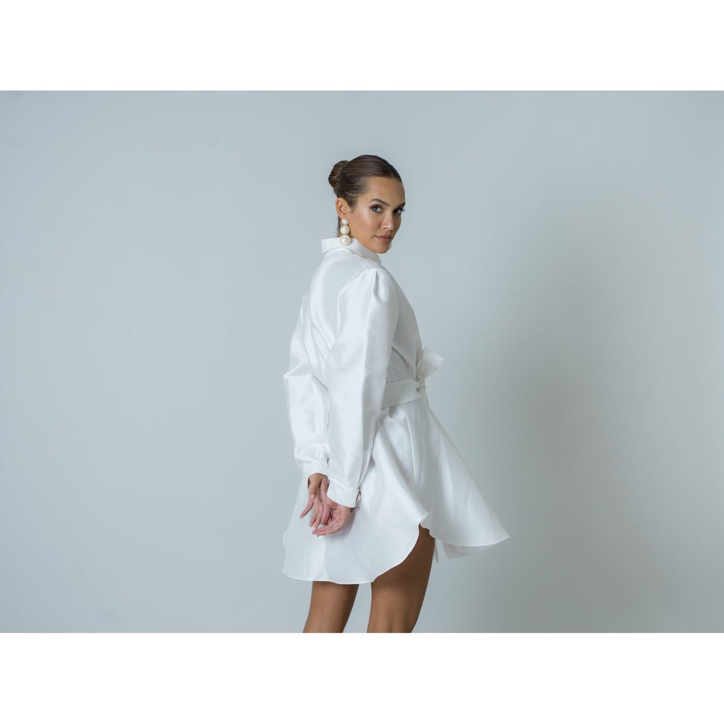 Vestido de popelina - Blanco