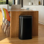 LOGAN 58L automatic kitchen trash can in stainless steel Matte Black