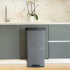 Picea - 70L Pedal Recycling Bin - Grey