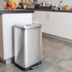 Poubelle de cuisine à pédale 40L Design GREENWICH en acier Inox avec seau couvercle bombé