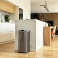 Poubelle de cuisine automatique design 50L PARKSIDE en acier INOX avec cerclage