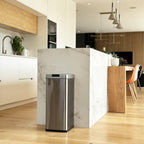 Poubelle de cuisine automatique design 50L PARKSIDE en acier INOX avec cerclage