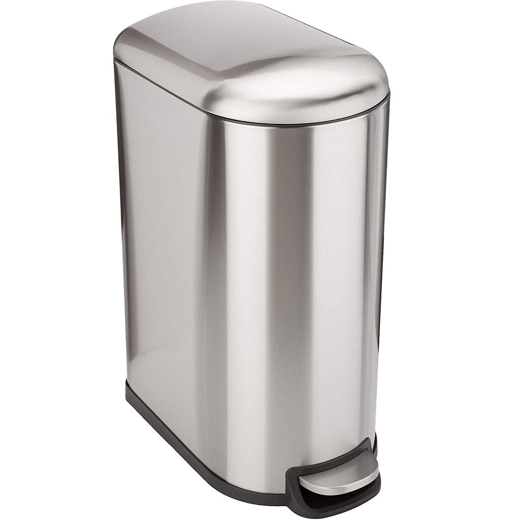 Cubo de basura de cocina estrecho con pedal de acero 40L FULLER en acero inoxidable cepillado diseño - REDDECO.com