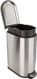 Cubo de basura de cocina estrecho con pedal de acero 40L FULLER en acero inoxidable cepillado diseño - REDDECO.com