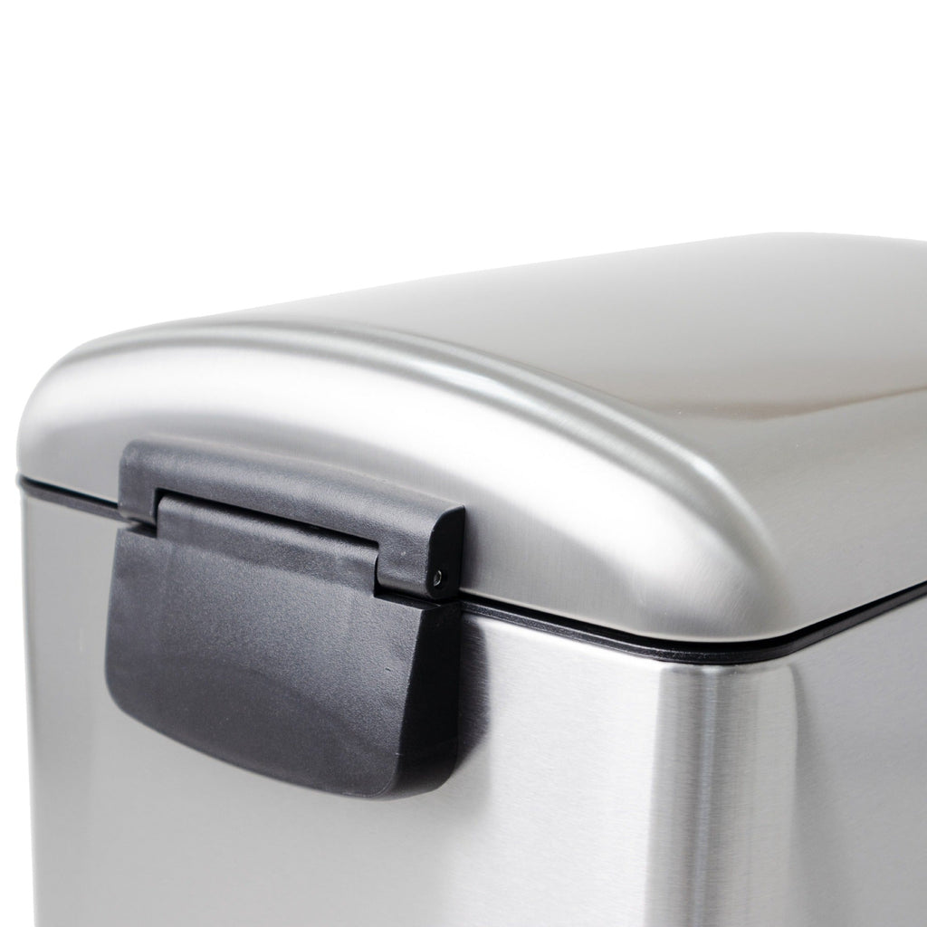 Cubo de basura de cocina estrecho con pedal de acero 40L FULLER en acero inoxidable cepillado diseño - REDDECO.com